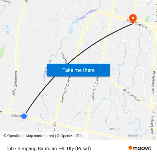 Tpb - Simpang Bantulan to Uty (Pusat) map