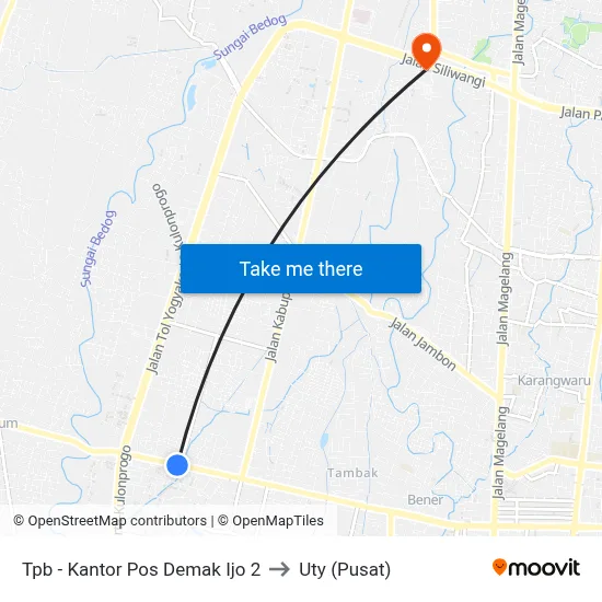 Tpb - Kantor Pos Demak Ijo 2 to Uty (Pusat) map