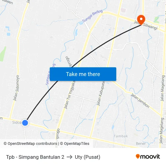 Tpb - Simpang Bantulan 2 to Uty (Pusat) map
