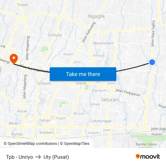 Tpb - Unriyo to Uty (Pusat) map