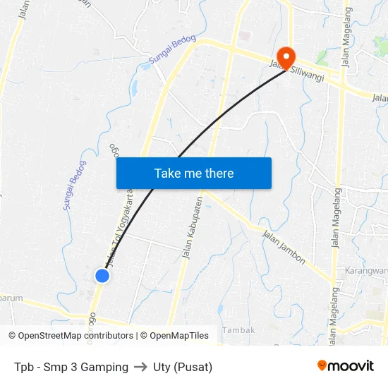 Tpb - Smp 3 Gamping to Uty (Pusat) map