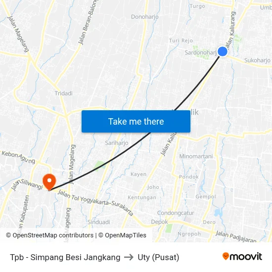 Tpb - Simpang Besi Jangkang to Uty (Pusat) map