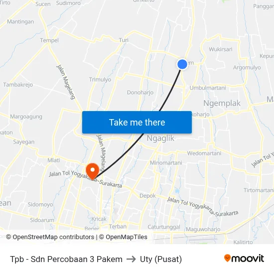 Tpb - Sdn Percobaan 3 Pakem to Uty (Pusat) map