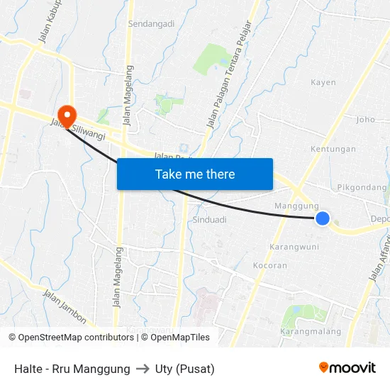 Halte - Rru Manggung to Uty (Pusat) map