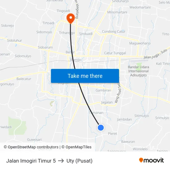 Jalan Imogiri Timur 5 to Uty (Pusat) map
