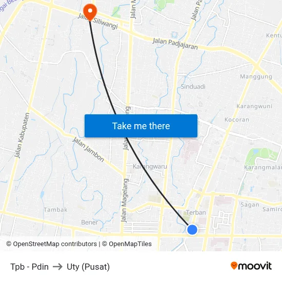 Tpb - Pdin to Uty (Pusat) map