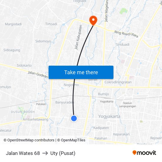 Jalan Wates 68 to Uty (Pusat) map