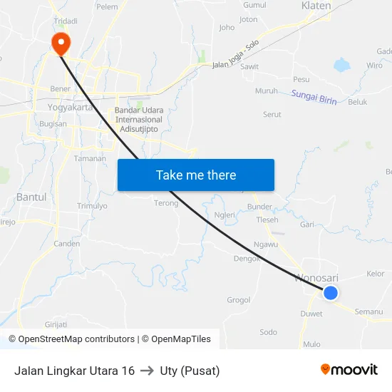 Jalan Lingkar Utara 16 to Uty (Pusat) map