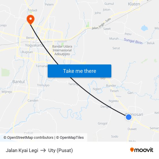 Jalan Kyai Legi to Uty (Pusat) map