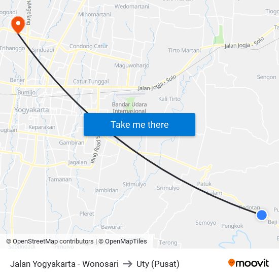 Jalan Yogyakarta - Wonosari to Uty (Pusat) map