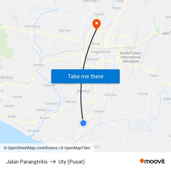 Jalan Parangtritis to Uty (Pusat) map