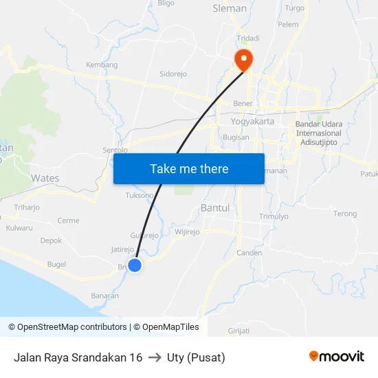 Jalan Raya Srandakan 16 to Uty (Pusat) map