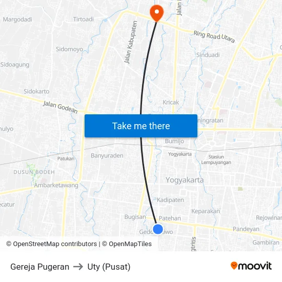 Gereja Pugeran to Uty (Pusat) map