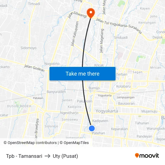 Tpb - Tamansari to Uty (Pusat) map