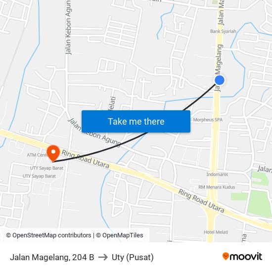 Jalan Magelang, 204 B to Uty (Pusat) map