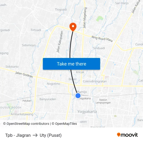 Tpb - Jlagran to Uty (Pusat) map