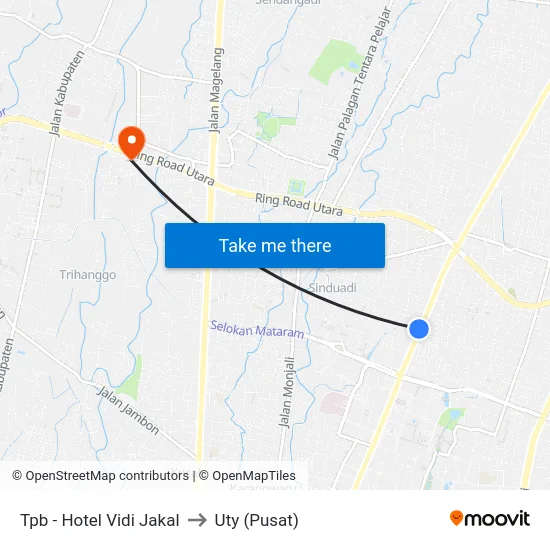 Tpb - Hotel Vidi Jakal to Uty (Pusat) map