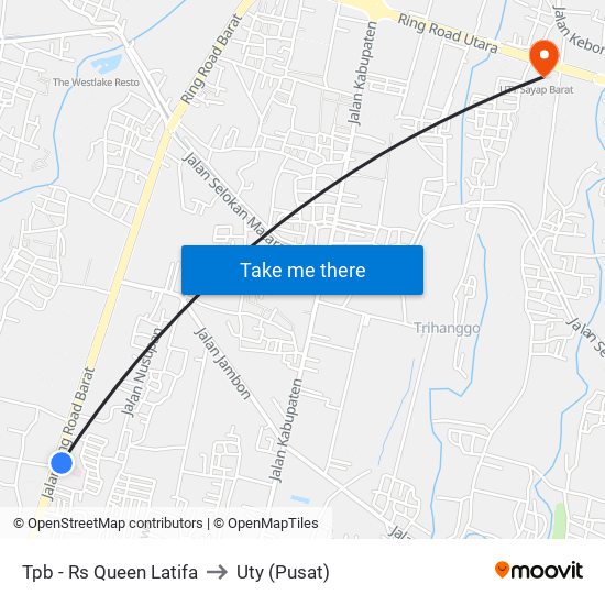 Tpb - Rs Queen Latifa to Uty (Pusat) map