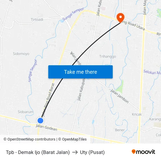 Tpb - Demak Ijo (Barat Jalan) to Uty (Pusat) map