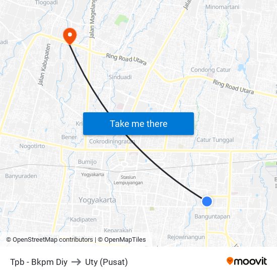 Tpb - Bkpm Diy to Uty (Pusat) map