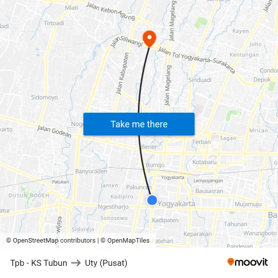Tpb - KS Tubun to Uty (Pusat) map