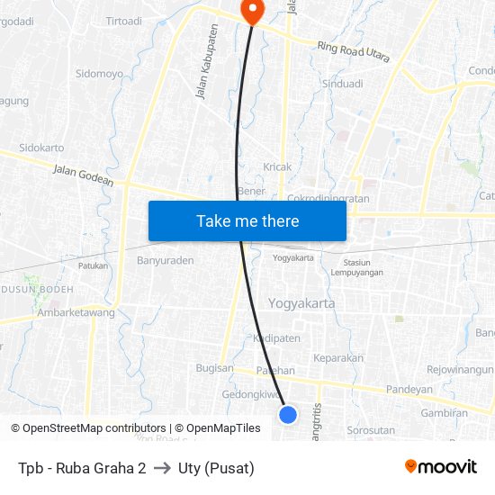 Tpb - Ruba Graha 2 to Uty (Pusat) map