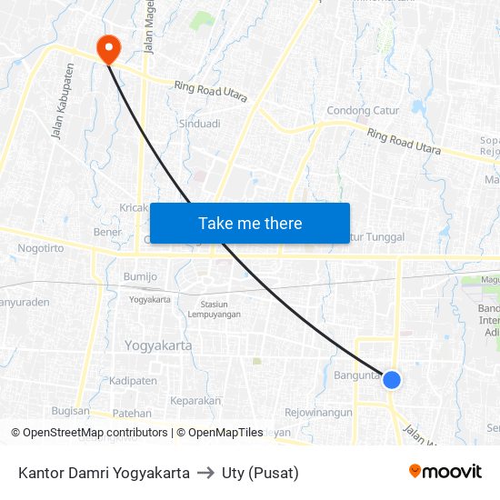 Kantor Damri Yogyakarta to Uty (Pusat) map