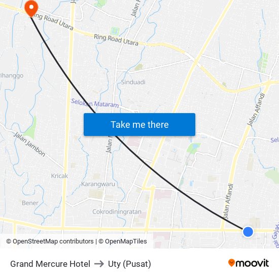 Grand Mercure Hotel to Uty (Pusat) map