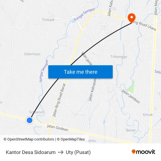 Kantor Desa Sidoarum to Uty (Pusat) map