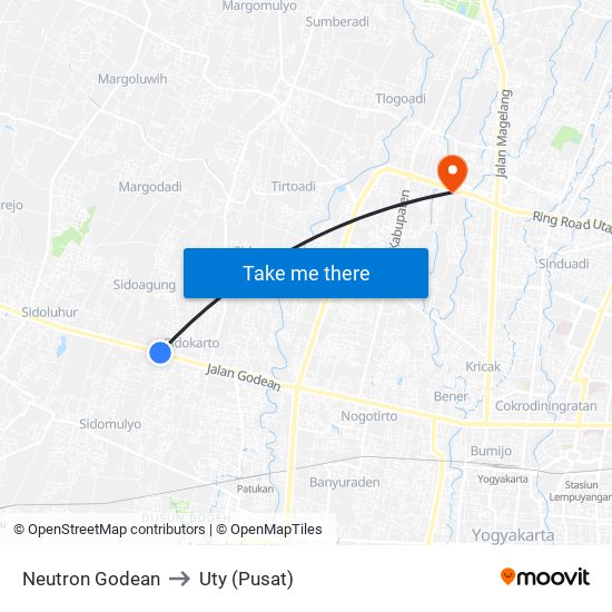 Neutron Godean to Uty (Pusat) map