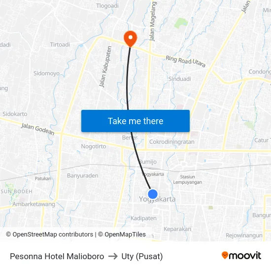 Pesonna Hotel Malioboro to Uty (Pusat) map