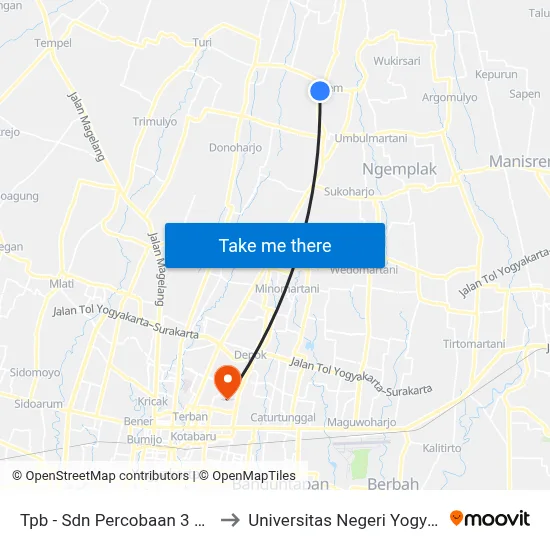 Tpb - Sdn Percobaan 3 Pakem to Universitas Negeri Yogyakarta map