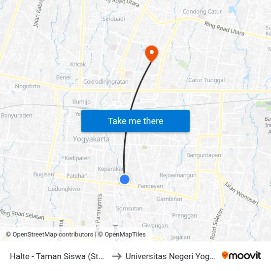 Halte - Taman Siswa (Stsrd Visi) to Universitas Negeri Yogyakarta map