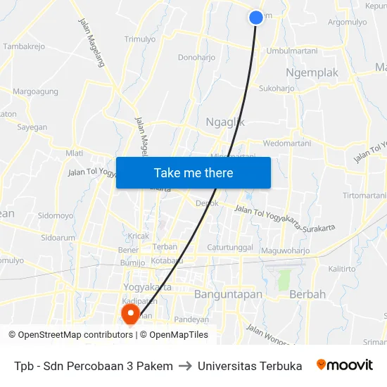 Tpb - Sdn Percobaan 3 Pakem to Universitas Terbuka map