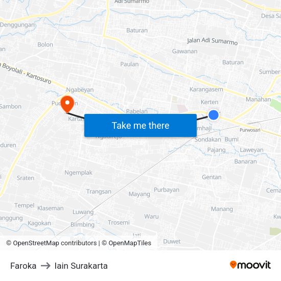 Faroka to Iain Surakarta map