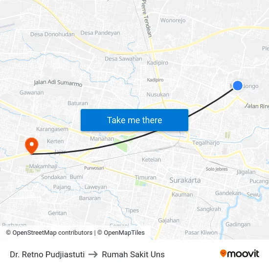 Dr. Retno Pudjiastuti to Rumah Sakit Uns map