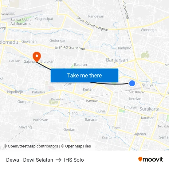 Dewa - Dewi Selatan to IHS Solo map