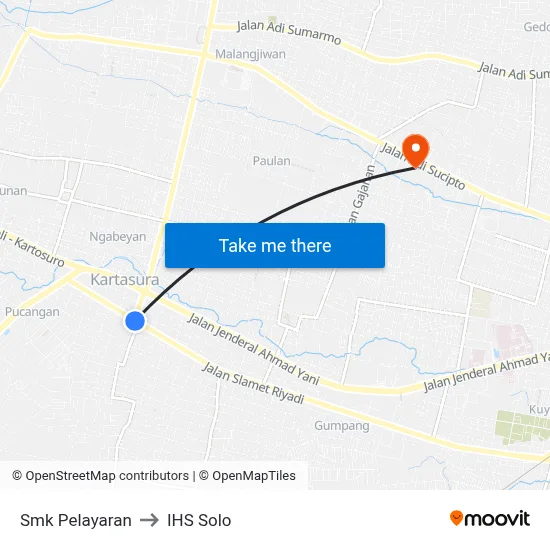 Smk Pelayaran to IHS Solo map