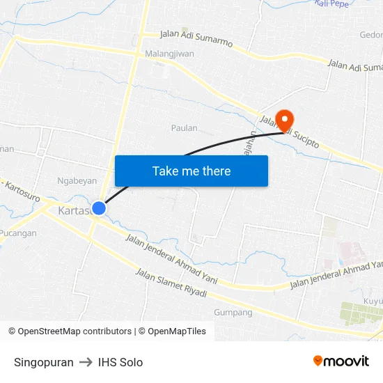 Singopuran to IHS Solo map