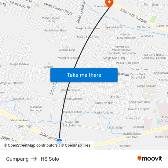 Gumpang to IHS Solo map
