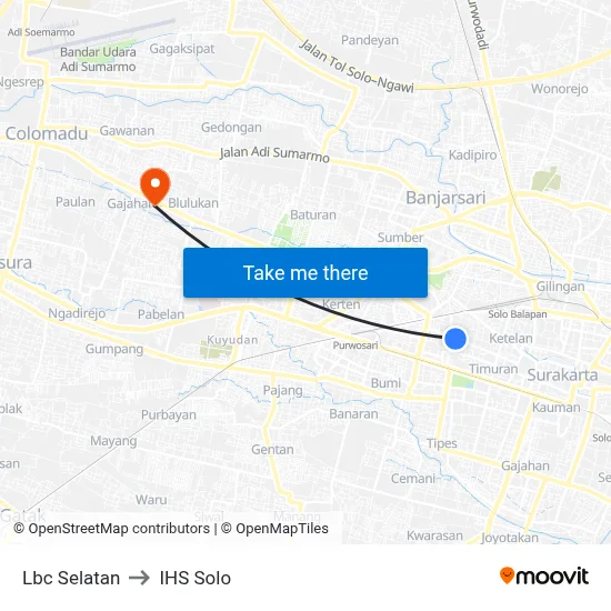 Lbc Selatan to IHS Solo map