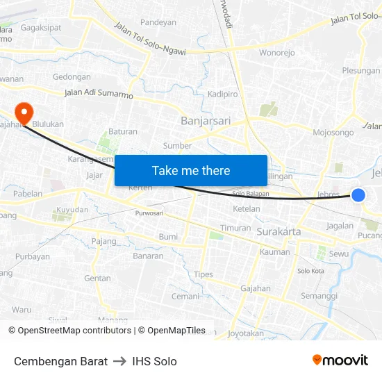 Cembengan Barat to IHS Solo map