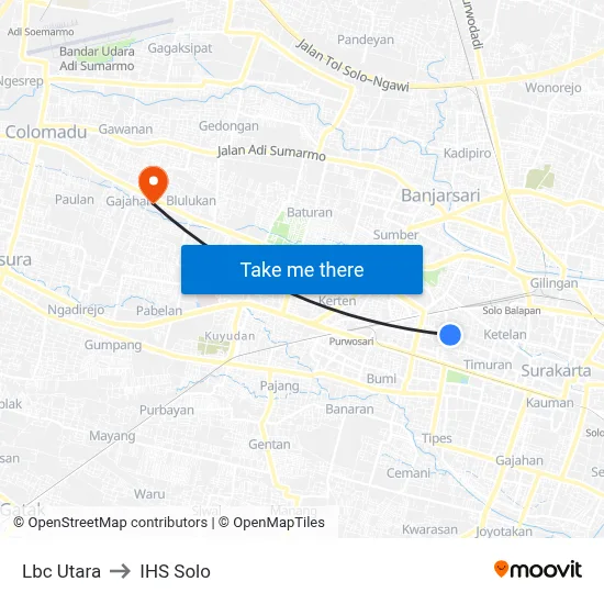 Lbc Utara to IHS Solo map