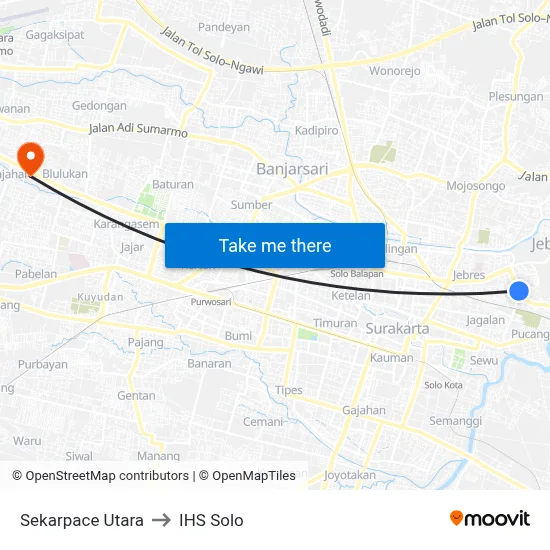 Sekarpace Utara to IHS Solo map