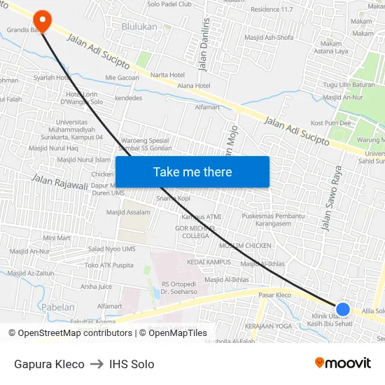 Gapura Kleco to IHS Solo map