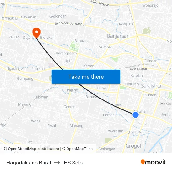 Harjodaksino Barat to IHS Solo map