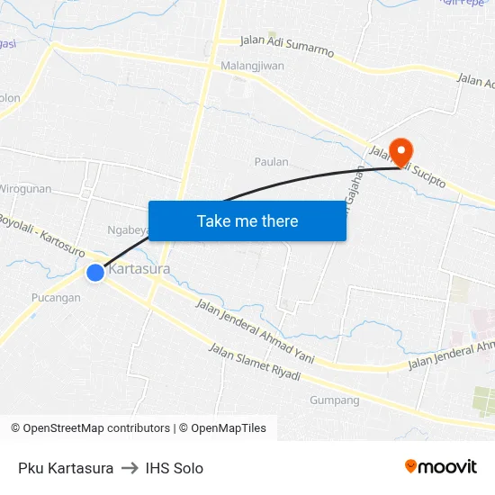 Pku Kartasura to IHS Solo map
