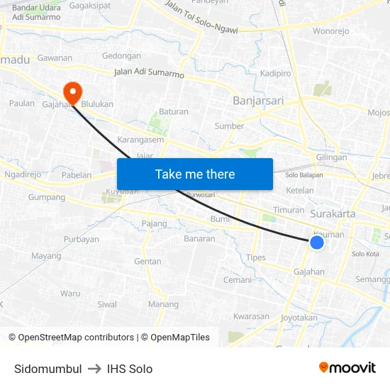 Sidomumbul to IHS Solo map