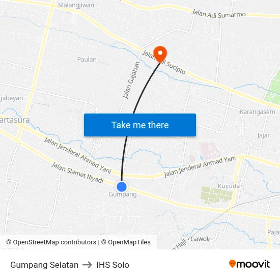Gumpang Selatan to IHS Solo map