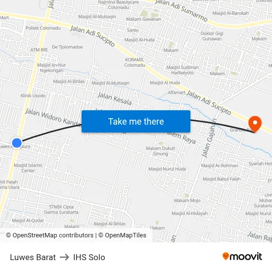 Luwes Barat to IHS Solo map